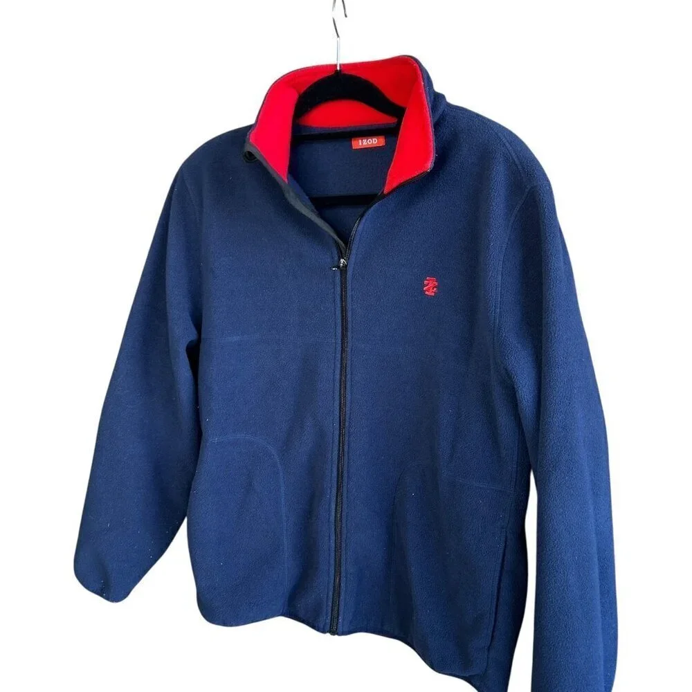 Izod Men's Vintage Fleece Full Zip Jacket Size Medium Athleisure Casual